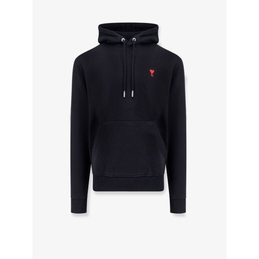 Ami Paris Men Cotton Sweatshirt With Logo Embroidery